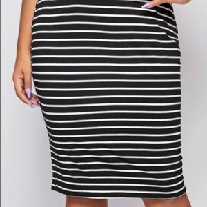 Black and White Stripe pinstripe pencil skirt